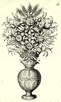 An illustration from Informatione a regi, e gran prencipi, d'vn padiglione da letto di forma quadra à sua proportione, ben composto pretioso, & superbissimo : che si ritroua in casa di Francesco Sorbellone ricamatore in Milano (1625)