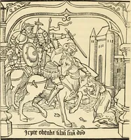 An illustration from An inquiry concerning the invention of printing : in which the systems of Meerman, Heinecken, Santander, and Koning are reviewed : including also notices of the early use of wood-engraving in Europe, the block-books, etc. (1863)