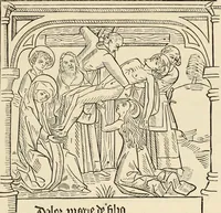An illustration from An inquiry concerning the invention of printing : in which the systems of Meerman, Heinecken, Santander, and Koning are reviewed : including also notices of the early use of wood-engraving in Europe, the block-books, etc. (1863)
