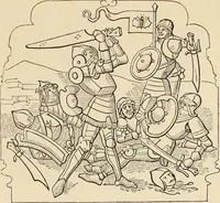 An illustration from An inquiry concerning the invention of printing : in which the systems of Meerman, Heinecken, Santander, and Koning are reviewed : including also notices of the early use of wood-engraving in Europe, the block-books, etc. (1863)