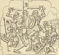 An illustration from An inquiry concerning the invention of printing : in which the systems of Meerman, Heinecken, Santander, and Koning are reviewed : including also notices of the early use of wood-engraving in Europe, the block-books, etc. (1863)