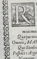 An illustration from In Rev. admodum D. Marcellum Tolosam Congreg. clericorum regularium theologum, & concionatorem praestantissimum diuersorum scriptorum Veronensium elogia. : Ad illustriss. & Reuerendiss. D. D. Augustinum Valerium S. R.E. Card. Ampliss. & Veronae episcopum. (1591)