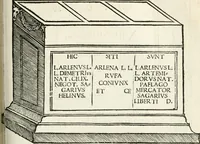 An illustration from Inscriptiones sacrosanctae vetvstatis : non illae qvidem romanae, sed totivs fere orbis svmmo stvdio ac maximis impensis Terra Mariqs conquisitæ feliciter incipiunt (1534)