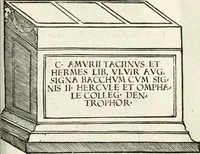 An illustration from Inscriptiones sacrosanctae vetvstatis : non illae qvidem romanae, sed totivs fere orbis svmmo stvdio ac maximis impensis Terra Mariqs conquisitæ feliciter incipiunt (1534)