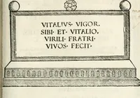 An illustration from Inscriptiones sacrosanctae vetvstatis : non illae qvidem romanae, sed totivs fere orbis svmmo stvdio ac maximis impensis Terra Mariqs conquisitæ feliciter incipiunt (1534)