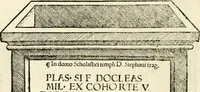 An illustration from Inscriptiones sacrosanctae vetvstatis : non illae qvidem romanae, sed totivs fere orbis svmmo stvdio ac maximis impensis Terra Mariqs conquisitæ feliciter incipiunt (1534)