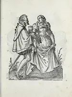An illustration from Insignia sacrae caesareae maiestatis, principvm electorvm, ac aliqvot illvstrissimarvm, illvstrium, nobilium, & aliarum familiarum, formis artificiosissimis expressa : addito cuiq[ue] peculiari symbolo, & carmine octasticho, quibus cum ipsum insigne tum symbolum ingeniosè, ac sine vlla arrogantia vel mordacitate, liberaliter explicantur : his adiecta svnt totidem vacva (vti appellant) scuta, vt alij quoq[ue], quib. hoc institutum placebit, suae etiam gentis imagines penicillo adijcere possint .. (1579)