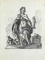 Picture 24 of 30 from Insignia sacrae caesareae maiestatis, principvm electorvm, ac aliqvot illvstrissimarvm, illvstrium, nobilium, & aliarum familiarum, formis artificiosissimis expressa : addito cuiq[ue] peculiari symbolo, & carmine octasticho, quibus cum ipsum insigne tum symbolum ingeniosè, ac sine vlla arrogantia vel mordacitate, liberaliter explicantur : his adiecta svnt totidem vacva (vti appellant) scuta, vt alij quoq[ue], quib. hoc institutum placebit, suae etiam gentis imagines penicillo adijcere possint .. (1579), leaf 255