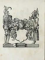 Picture 26 of 30 from Insignia sacrae caesareae maiestatis, principvm electorvm, ac aliqvot illvstrissimarvm, illvstrium, nobilium, & aliarum familiarum, formis artificiosissimis expressa : addito cuiq[ue] peculiari symbolo, & carmine octasticho, quibus cum ipsum insigne tum symbolum ingeniosè, ac sine vlla arrogantia vel mordacitate, liberaliter explicantur : his adiecta svnt totidem vacva (vti appellant) scuta, vt alij quoq[ue], quib. hoc institutum placebit, suae etiam gentis imagines penicillo adijcere possint .. (1579), leaf 262