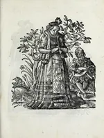An illustration from Insignia sacrae caesareae maiestatis, principvm electorvm, ac aliqvot illvstrissimarvm, illvstrium, nobilium, & aliarum familiarum, formis artificiosissimis expressa : addito cuiq[ue] peculiari symbolo, & carmine octasticho, quibus cum ipsum insigne tum symbolum ingeniosè, ac sine vlla arrogantia vel mordacitate, liberaliter explicantur : his adiecta svnt totidem vacva (vti appellant) scuta, vt alij quoq[ue], quib. hoc institutum placebit, suae etiam gentis imagines penicillo adijcere possint .. (1579)
