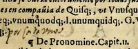 An illustration from Institutiones grammaticae Latino carmine : Hispana cum explicatione, nunc primu[m] ex authoribus omnium probatissimis in lucidissimum compendium collectae, & in quinque tractatus distributae. (1595)
