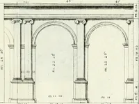 An illustration from Instituzione pratica dell' architettura civile per la decorazione de' pubblici, e privati edifici : preceduta da un articolo di geometria in pratica ad uso delli disegnatori ed artifici (1766)