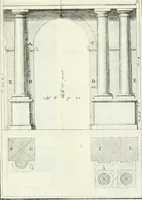 An illustration from Instituzione pratica dell' architettura civile per la decorazione de' pubblici, e privati edifici : preceduta da un articolo di geometria in pratica ad uso delli disegnatori ed artifici (1766)
