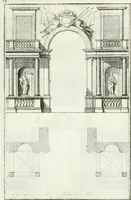 An illustration from Instituzione pratica dell' architettura civile per la decorazione de' pubblici, e privati edifici : preceduta da un articolo di geometria in pratica ad uso delli disegnatori ed artifici (1766)