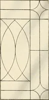 An illustration from International art glass catalogue : art and beveled glass in all its branches : church, memorial, society and domestic windows, Art Nouveau, prism, mitre beveled plate, leaded bevel, etc. (1914)