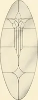 An illustration from International art glass catalogue : art and beveled glass in all its branches : church, memorial, society and domestic windows, Art Nouveau, prism, mitre beveled plate, leaded bevel, etc. (1914)