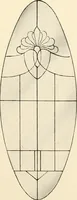An illustration from International art glass catalogue : art and beveled glass in all its branches : church, memorial, society and domestic windows, Art Nouveau, prism, mitre beveled plate, leaded bevel, etc. (1914)