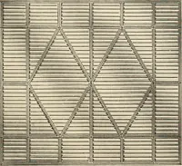 An illustration from International art glass catalogue : art and beveled glass in all its branches : church, memorial, society and domestic windows, Art Nouveau, prism, mitre beveled plate, leaded bevel, etc. (1914)