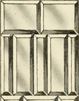 An illustration from International art glass catalogue : art and beveled glass in all its branches : church, memorial, society and domestic windows, Art Nouveau, prism, mitre beveled plate, leaded bevel, etc. (1914)