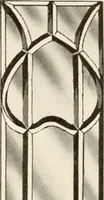 An illustration from International art glass catalogue : art and beveled glass in all its branches : church, memorial, society and domestic windows, Art Nouveau, prism, mitre beveled plate, leaded bevel, etc. (1914)