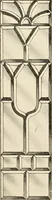 An illustration from International art glass catalogue : art and beveled glass in all its branches : church, memorial, society and domestic windows, Art Nouveau, prism, mitre beveled plate, leaded bevel, etc. (1914)