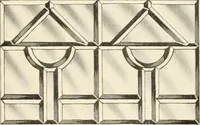 An illustration from International art glass catalogue : art and beveled glass in all its branches : church, memorial, society and domestic windows, Art Nouveau, prism, mitre beveled plate, leaded bevel, etc. (1914)