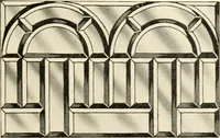 An illustration from International art glass catalogue : art and beveled glass in all its branches : church, memorial, society and domestic windows, Art Nouveau, prism, mitre beveled plate, leaded bevel, etc. (1914)