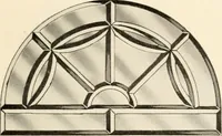 An illustration from International art glass catalogue : art and beveled glass in all its branches : church, memorial, society and domestic windows, Art Nouveau, prism, mitre beveled plate, leaded bevel, etc. (1914)