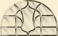 An illustration from International art glass catalogue : art and beveled glass in all its branches : church, memorial, society and domestic windows, Art Nouveau, prism, mitre beveled plate, leaded bevel, etc. (1914)