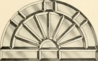 An illustration from International art glass catalogue : art and beveled glass in all its branches : church, memorial, society and domestic windows, Art Nouveau, prism, mitre beveled plate, leaded bevel, etc. (1914)