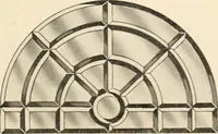 An illustration from International art glass catalogue : art and beveled glass in all its branches : church, memorial, society and domestic windows, Art Nouveau, prism, mitre beveled plate, leaded bevel, etc. (1914)