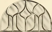 An illustration from International art glass catalogue : art and beveled glass in all its branches : church, memorial, society and domestic windows, Art Nouveau, prism, mitre beveled plate, leaded bevel, etc. (1914)