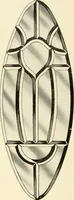 An illustration from International art glass catalogue : art and beveled glass in all its branches : church, memorial, society and domestic windows, Art Nouveau, prism, mitre beveled plate, leaded bevel, etc. (1914)
