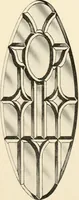 An illustration from International art glass catalogue : art and beveled glass in all its branches : church, memorial, society and domestic windows, Art Nouveau, prism, mitre beveled plate, leaded bevel, etc. (1914)