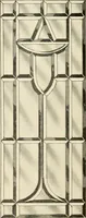 An illustration from International art glass catalogue : art and beveled glass in all its branches : church, memorial, society and domestic windows, Art Nouveau, prism, mitre beveled plate, leaded bevel, etc. (1914)