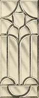 An illustration from International art glass catalogue : art and beveled glass in all its branches : church, memorial, society and domestic windows, Art Nouveau, prism, mitre beveled plate, leaded bevel, etc. (1914)