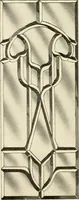 An illustration from International art glass catalogue : art and beveled glass in all its branches : church, memorial, society and domestic windows, Art Nouveau, prism, mitre beveled plate, leaded bevel, etc. (1914)