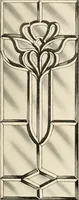 An illustration from International art glass catalogue : art and beveled glass in all its branches : church, memorial, society and domestic windows, Art Nouveau, prism, mitre beveled plate, leaded bevel, etc. (1914)