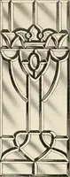 An illustration from International art glass catalogue : art and beveled glass in all its branches : church, memorial, society and domestic windows, Art Nouveau, prism, mitre beveled plate, leaded bevel, etc. (1914)