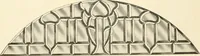 An illustration from International art glass catalogue : art and beveled glass in all its branches : church, memorial, society and domestic windows, Art Nouveau, prism, mitre beveled plate, leaded bevel, etc. (1914)