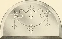 An illustration from International art glass catalogue : art and beveled glass in all its branches : church, memorial, society and domestic windows, Art Nouveau, prism, mitre beveled plate, leaded bevel, etc. (1914)