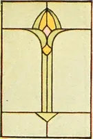 An illustration from International art glass catalogue : art and beveled glass in all its branches : church, memorial, society and domestic windows, Art Nouveau, prism, mitre beveled plate, leaded bevel, etc. (1914)
