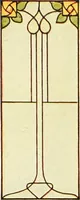 An illustration from International art glass catalogue : art and beveled glass in all its branches : church, memorial, society and domestic windows, Art Nouveau, prism, mitre beveled plate, leaded bevel, etc. (1914)