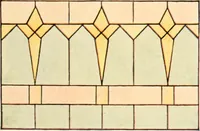 An illustration from International art glass catalogue : art and beveled glass in all its branches : church, memorial, society and domestic windows, Art Nouveau, prism, mitre beveled plate, leaded bevel, etc. (1914)
