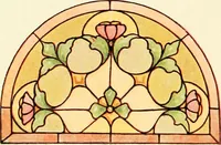 Picture 180 of 252 from International art glass catalogue : art and beveled glass in all its branches : church, memorial, society and domestic windows, Art Nouveau, prism, mitre beveled plate, leaded bevel, etc. (1914), leaf 45