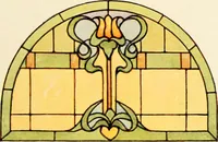 Picture 187 of 252 from International art glass catalogue : art and beveled glass in all its branches : church, memorial, society and domestic windows, Art Nouveau, prism, mitre beveled plate, leaded bevel, etc. (1914), leaf 46