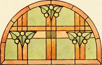 Picture 190 of 252 from International art glass catalogue : art and beveled glass in all its branches : church, memorial, society and domestic windows, Art Nouveau, prism, mitre beveled plate, leaded bevel, etc. (1914), leaf 46