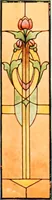 An illustration from International art glass catalogue : art and beveled glass in all its branches : church, memorial, society and domestic windows, Art Nouveau, prism, mitre beveled plate, leaded bevel, etc. (1914)