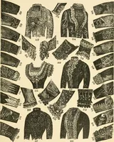 An illustration from The international encyclopedia of scientific tailor principles, for all kinds and styles of garment-making ... Also designing ... embroidery, crocheting, knitting, worsted work, fancy and artistic needle work .. (1885)