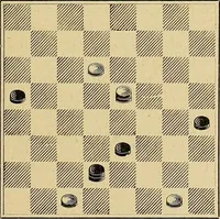 An illustration from International match. Complete record of the [checker] games played between players of Great Britain and the United States, Boston, March 14th to 25th, 1905 (1906)